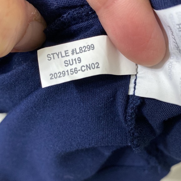 J Crew crocheted tank top with plain jersey back Navy blue Size medium - Picture 4 of 5